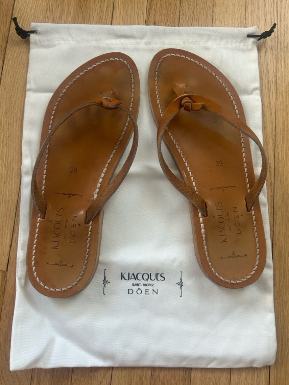 Doen Brown Leather Knot Toe Sandals
